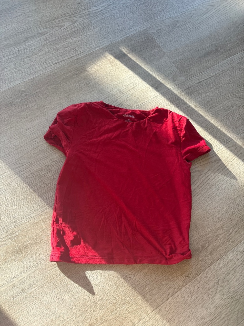 Red t shirt slight crop